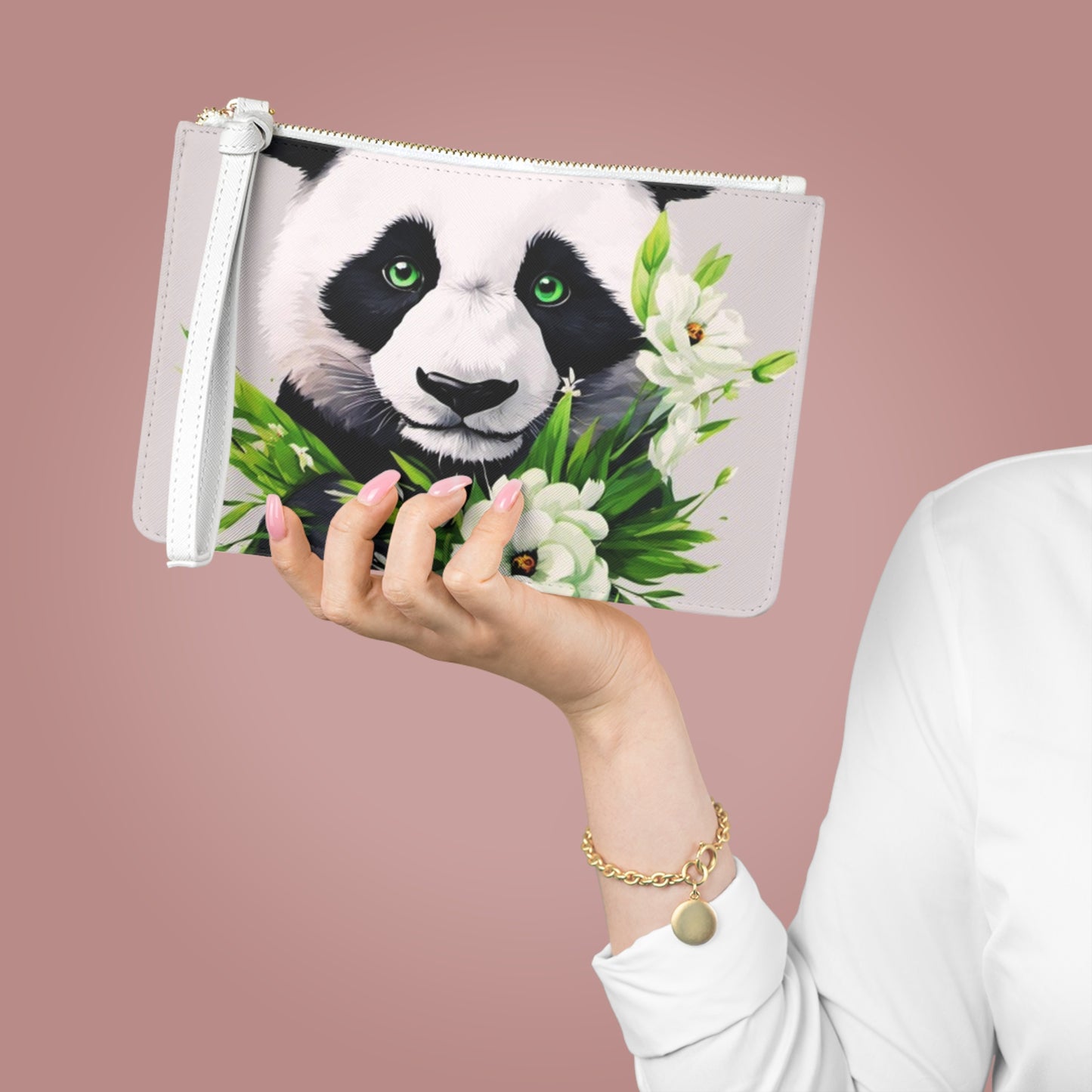 Panda Flower Power Clutch Bag