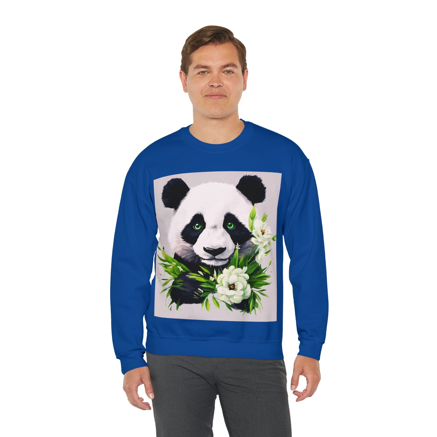 Flower Power Panda  Unisex Heavy Blend™ Crewneck Sweatshirt