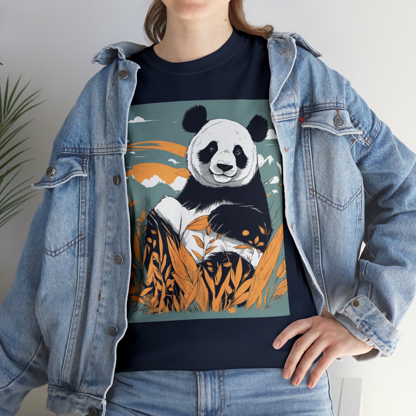 Autumn Panda Unisex Heavy Cotton Tee