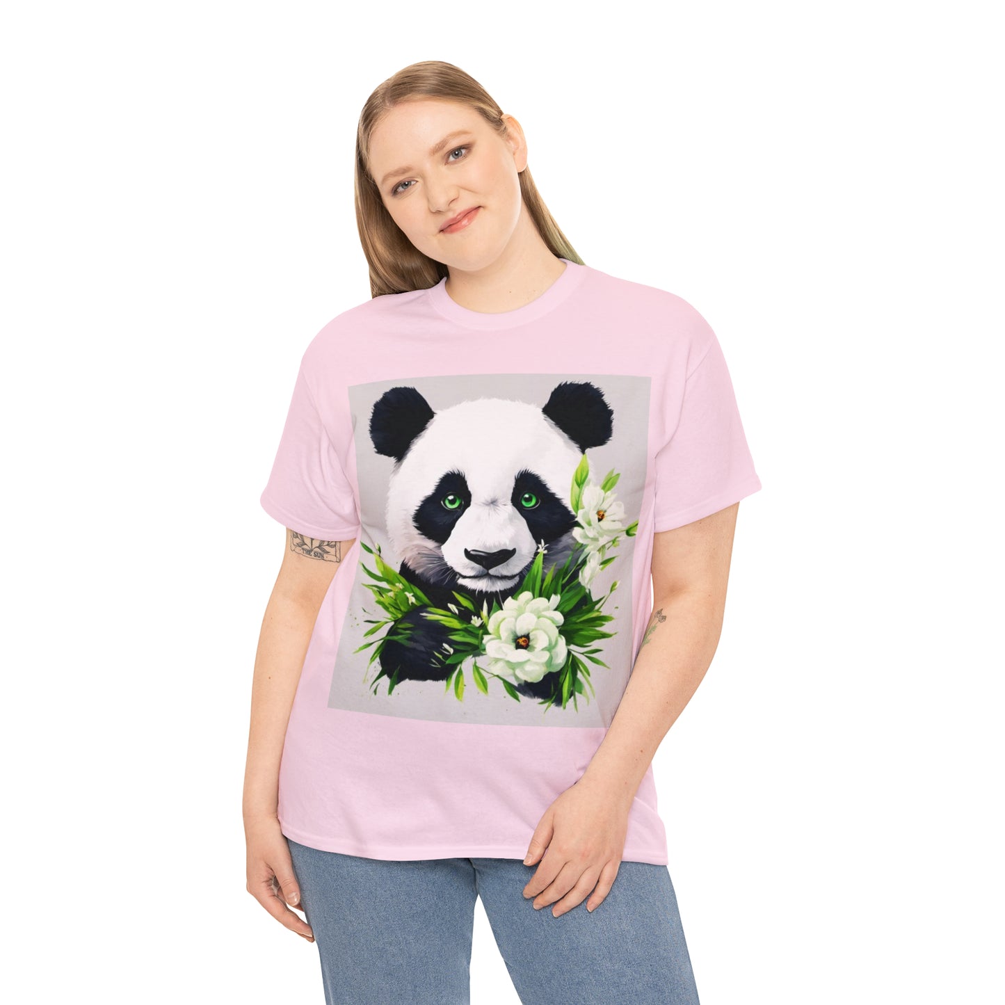 Panda Flower Power Heavy Cotton Tee