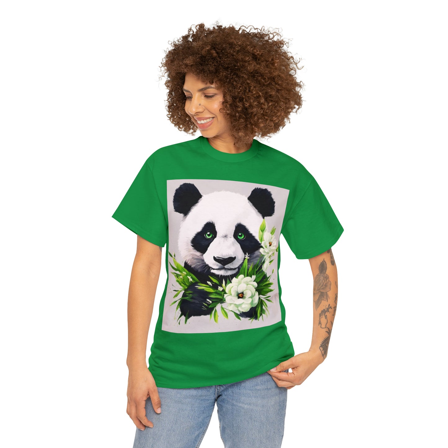 Panda Flower Power Heavy Cotton Tee