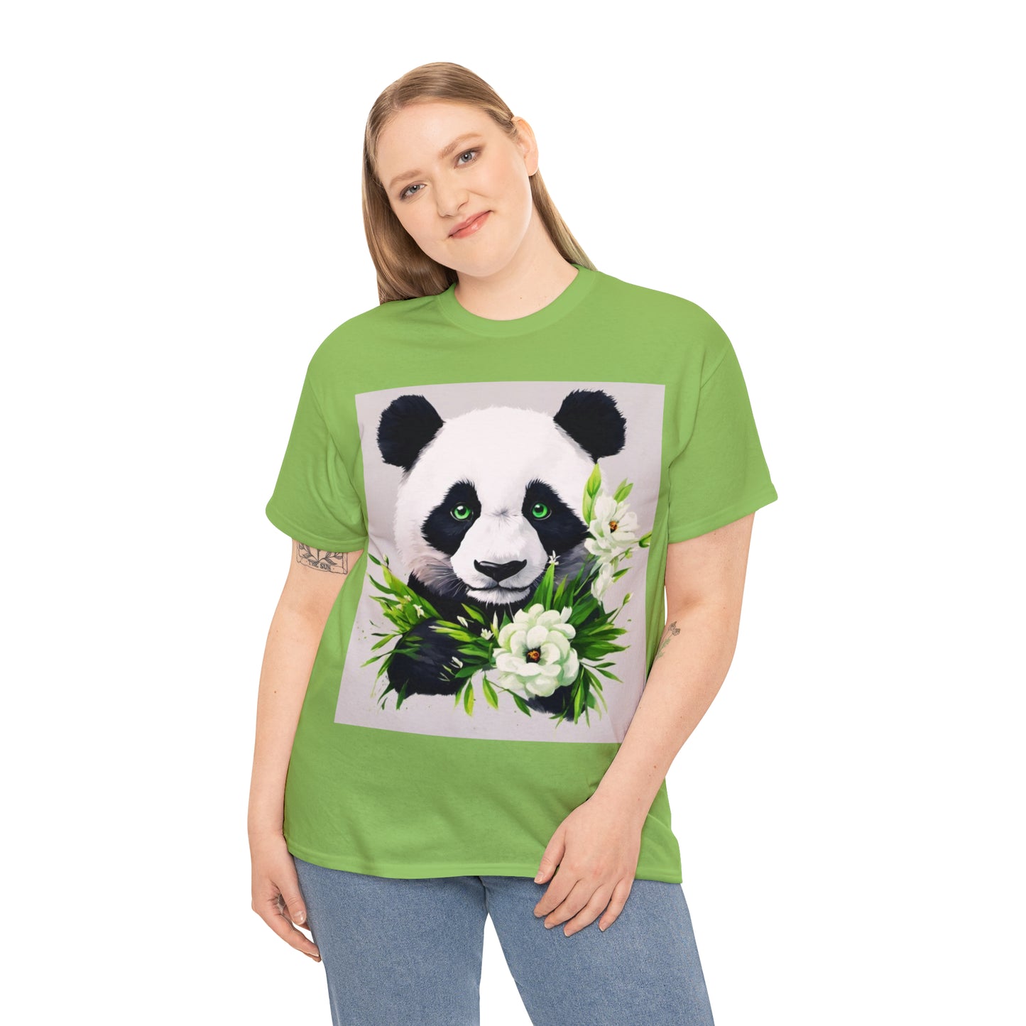 Panda Flower Power Heavy Cotton Tee