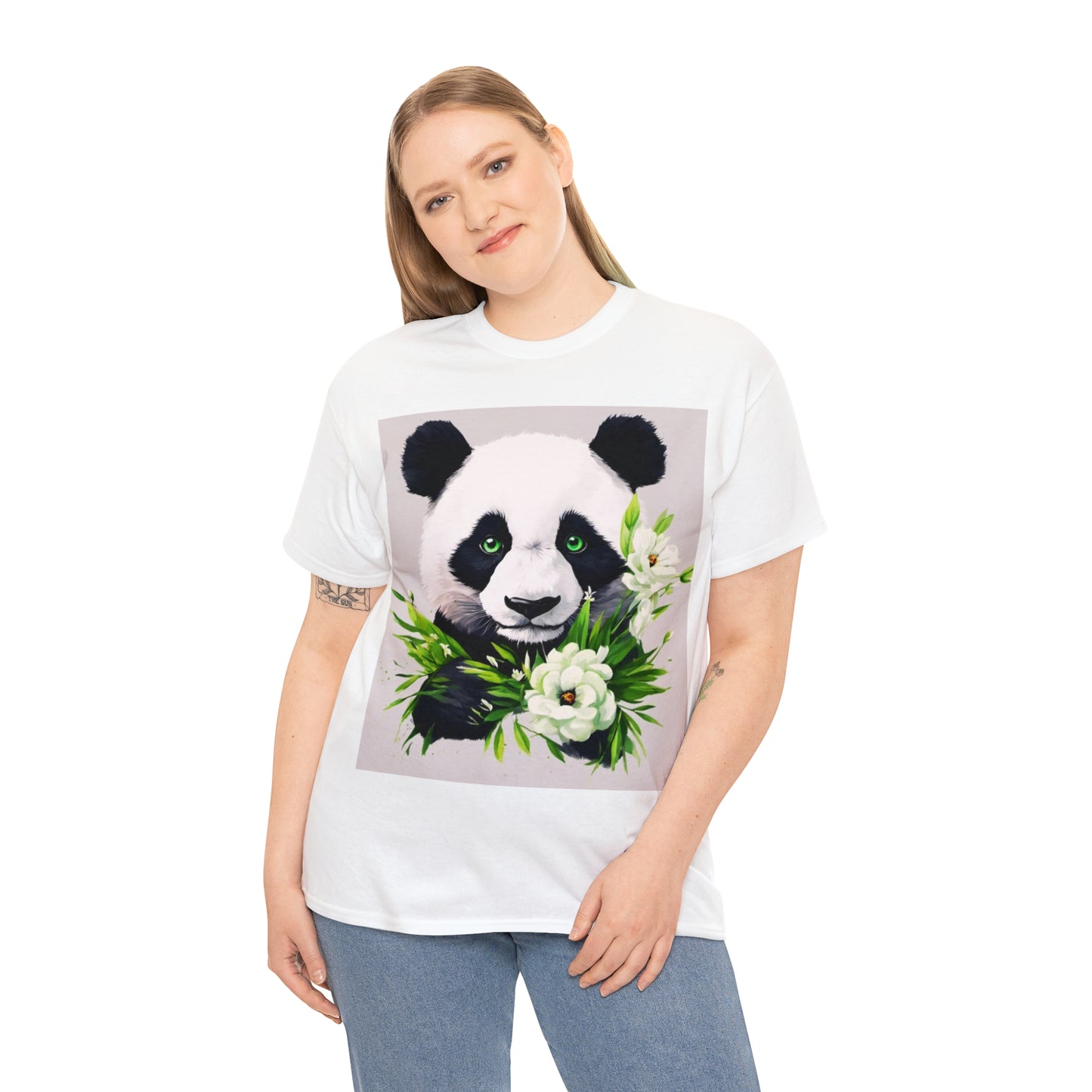 Panda Flower Power Heavy Cotton Tee