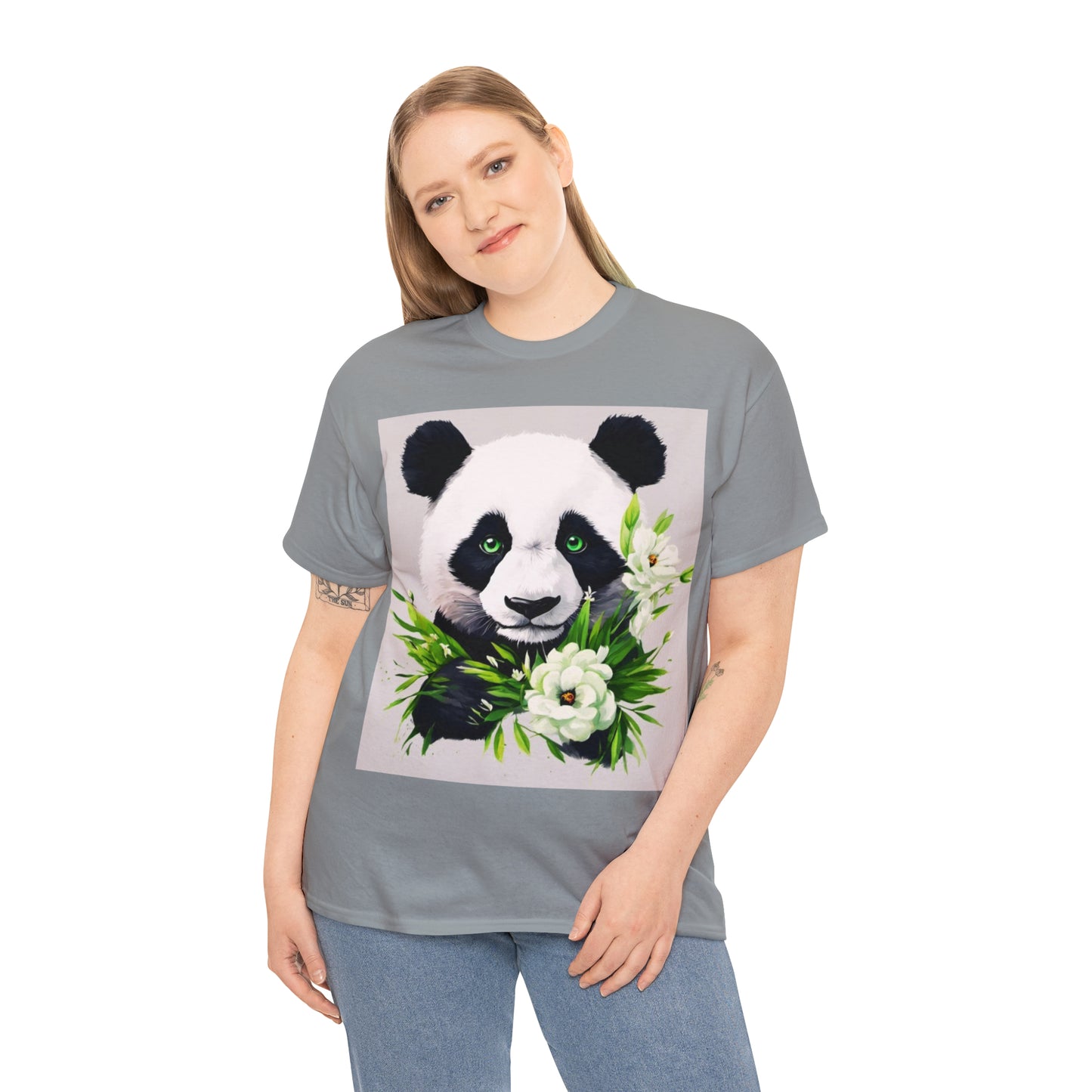 Panda Flower Power Heavy Cotton Tee