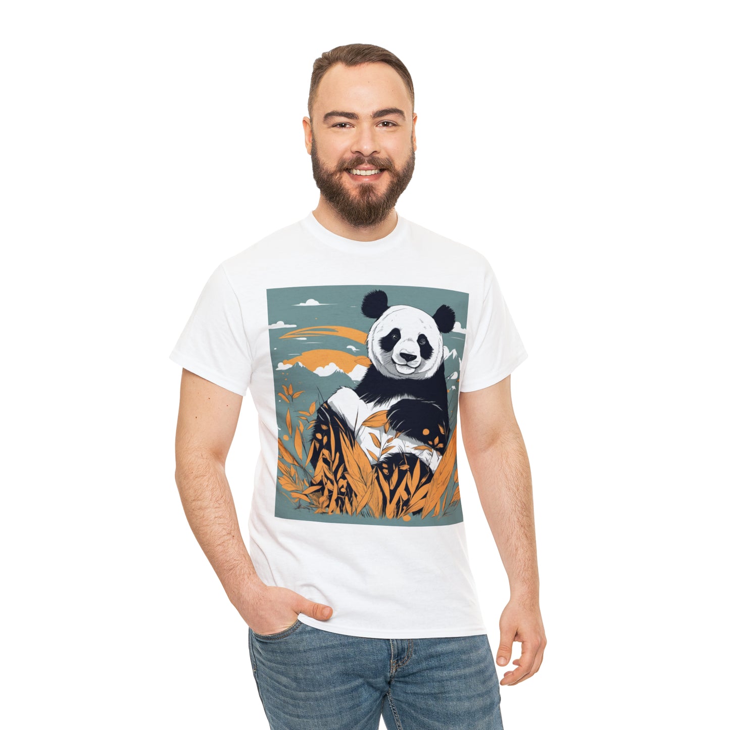 Autumn Panda Unisex Heavy Cotton Tee