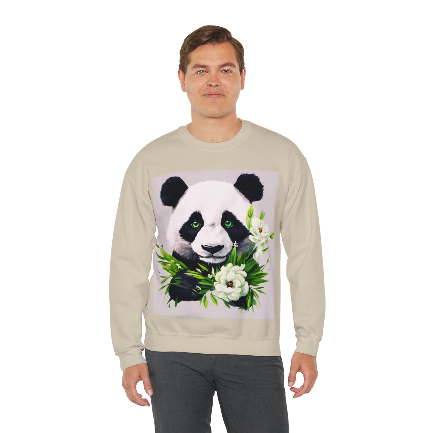 Flower Power Panda  Unisex Heavy Blend™ Crewneck Sweatshirt