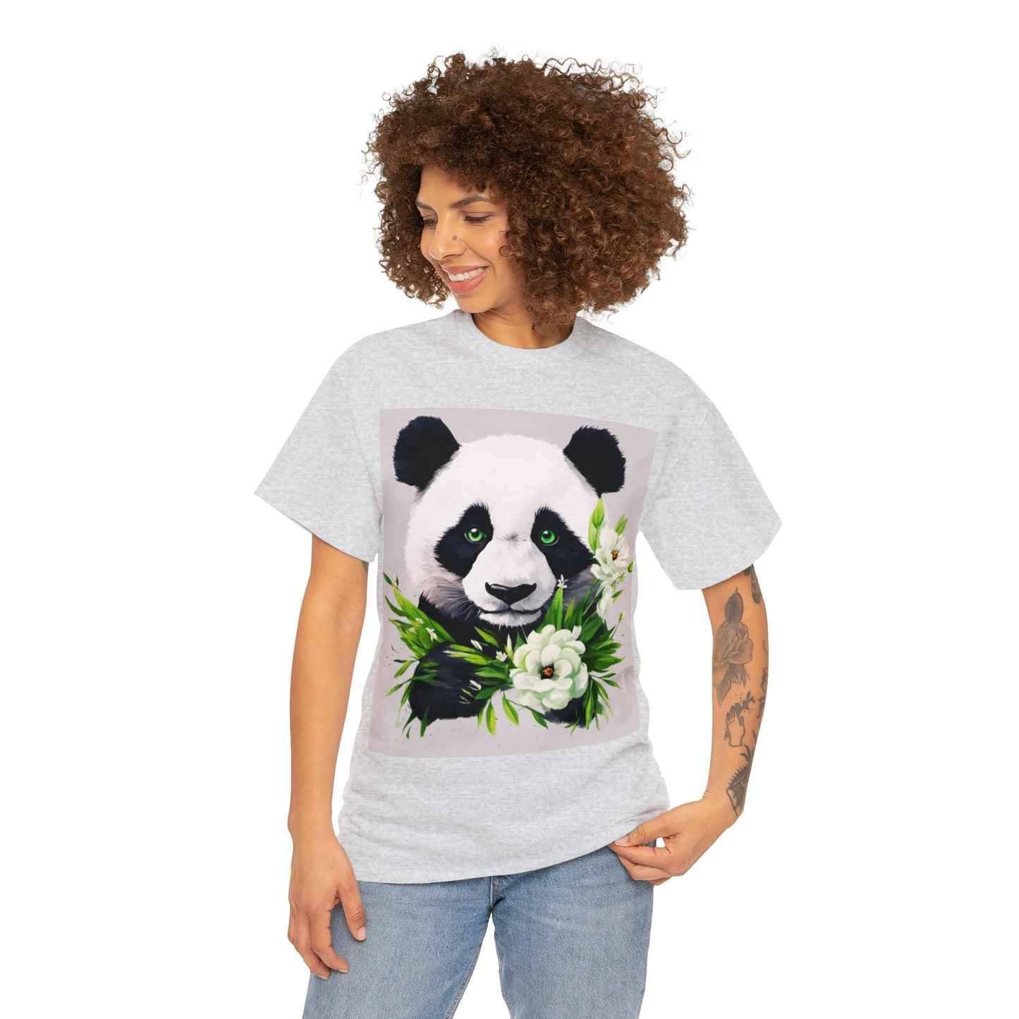 Panda Flower Power Heavy Cotton Tee