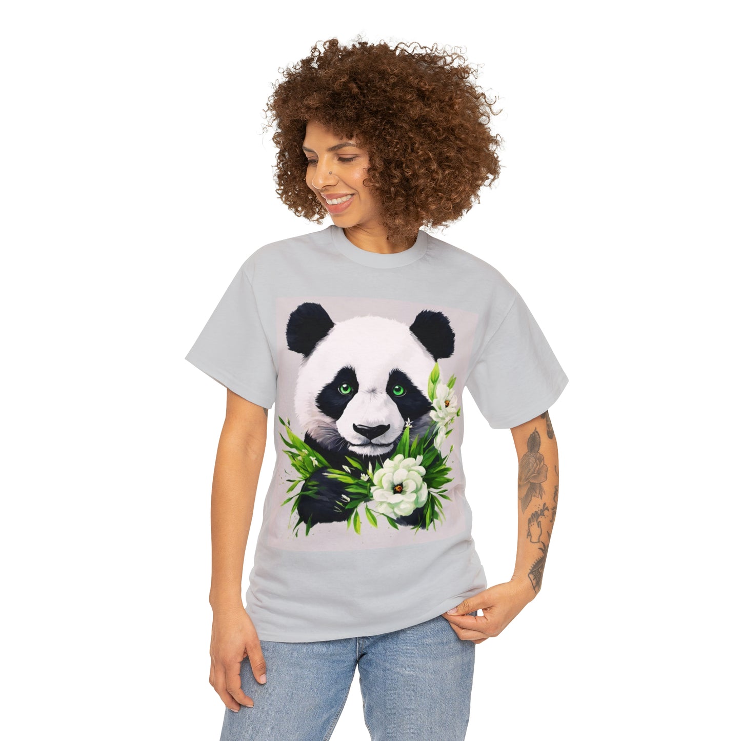 Panda Flower Power Heavy Cotton Tee