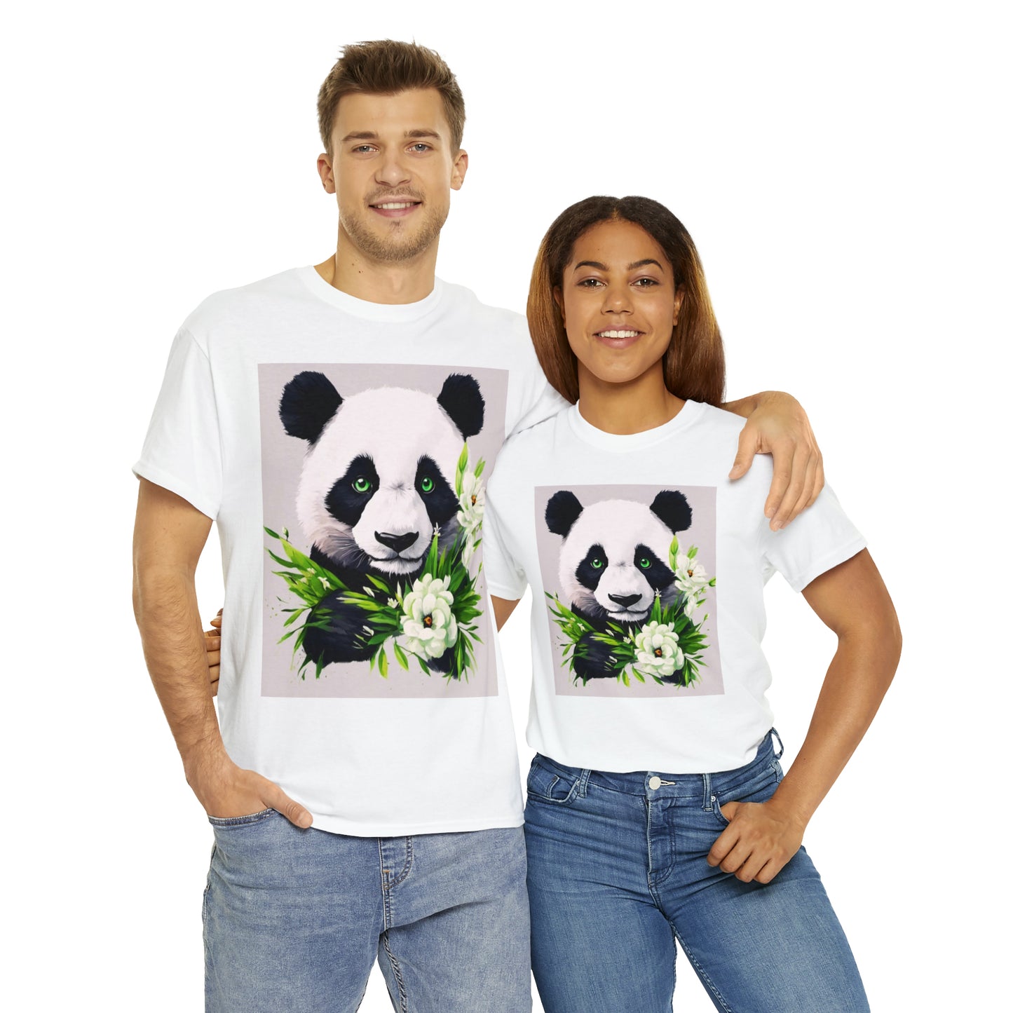 Panda Flower Power Heavy Cotton Tee