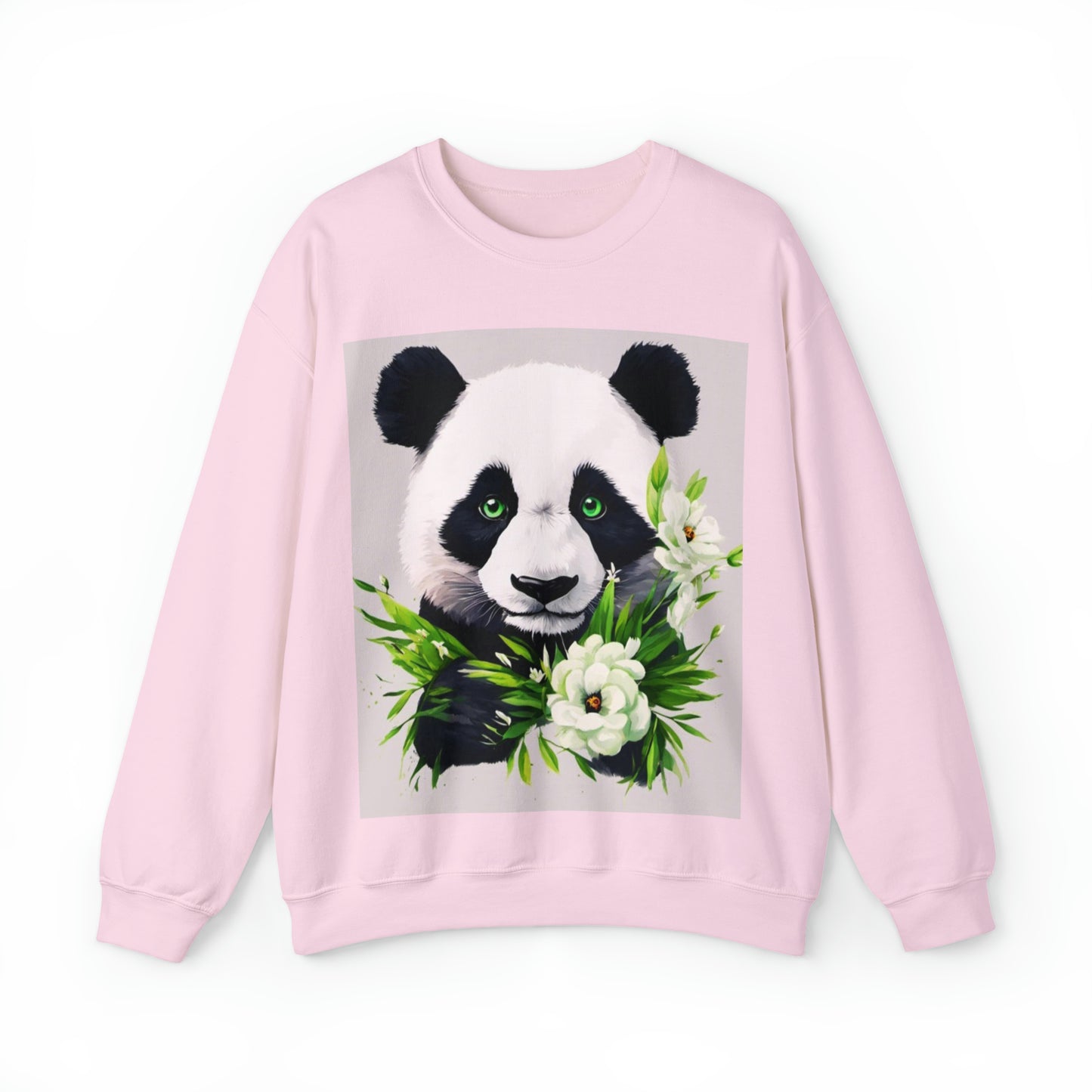 Flower Power Panda  Unisex Heavy Blend™ Crewneck Sweatshirt