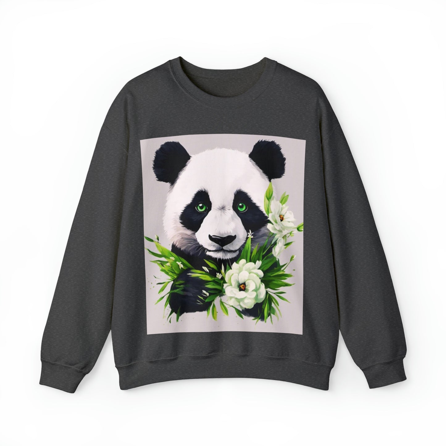 Flower Power Panda  Unisex Heavy Blend™ Crewneck Sweatshirt