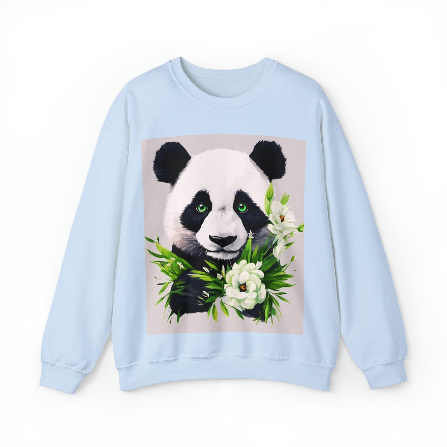 Flower Power Panda  Unisex Heavy Blend™ Crewneck Sweatshirt