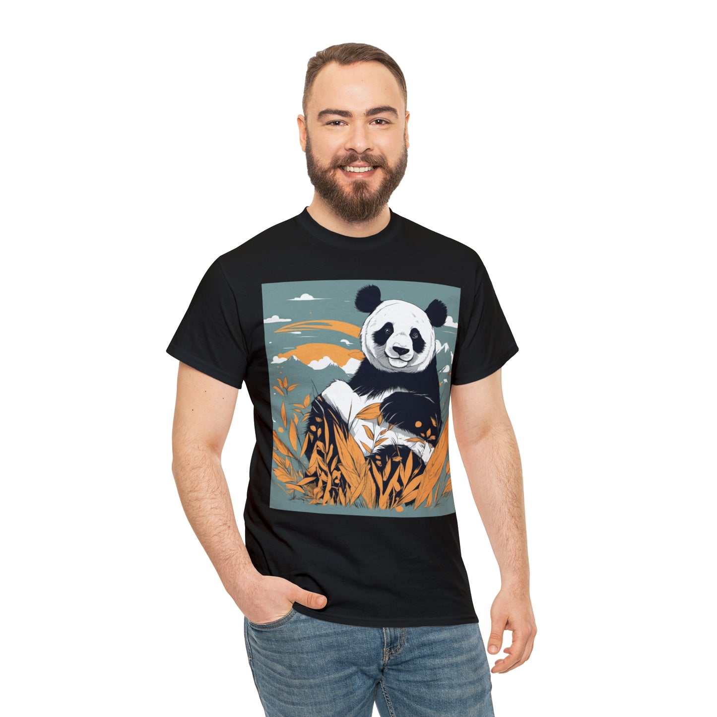 Autumn Panda Unisex Heavy Cotton Tee