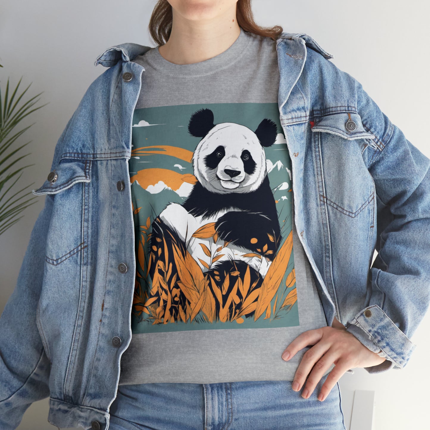 Autumn Panda Unisex Heavy Cotton Tee