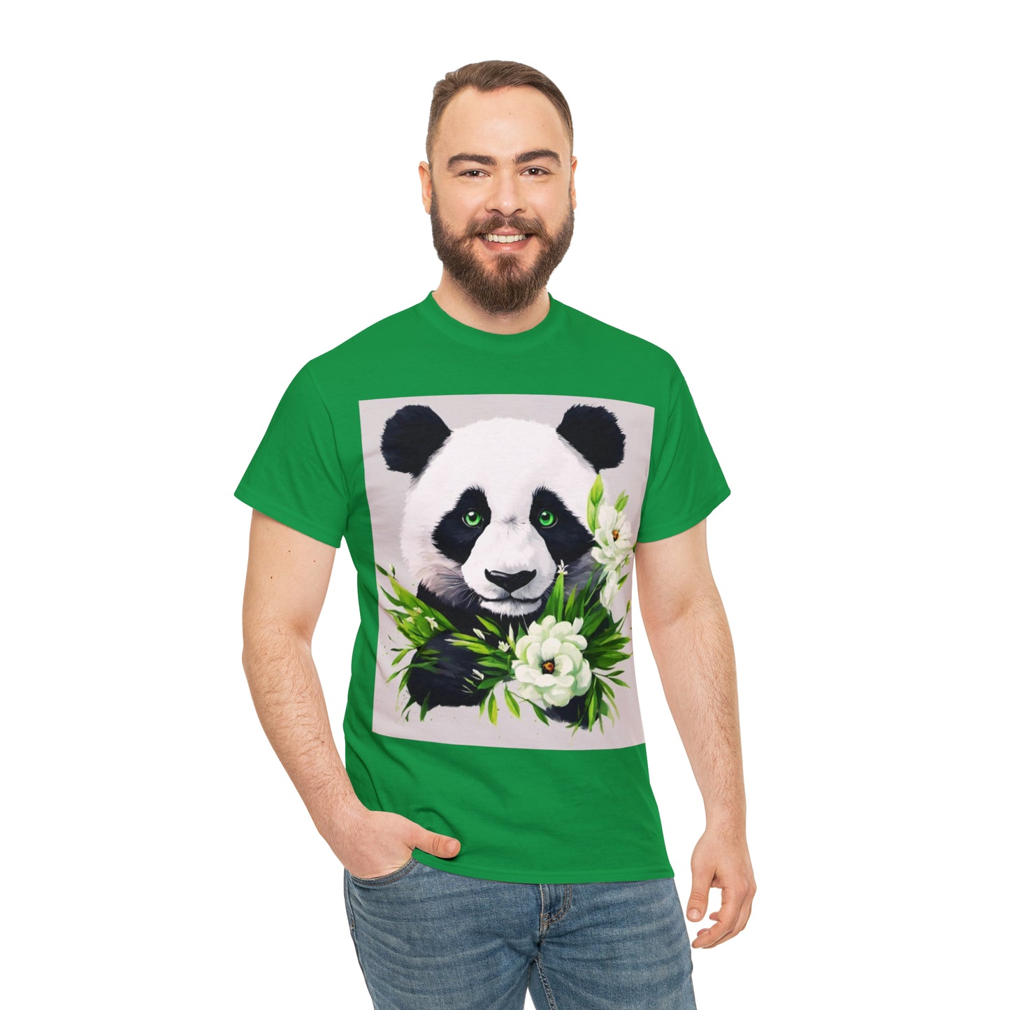 Panda Flower Power Heavy Cotton Tee