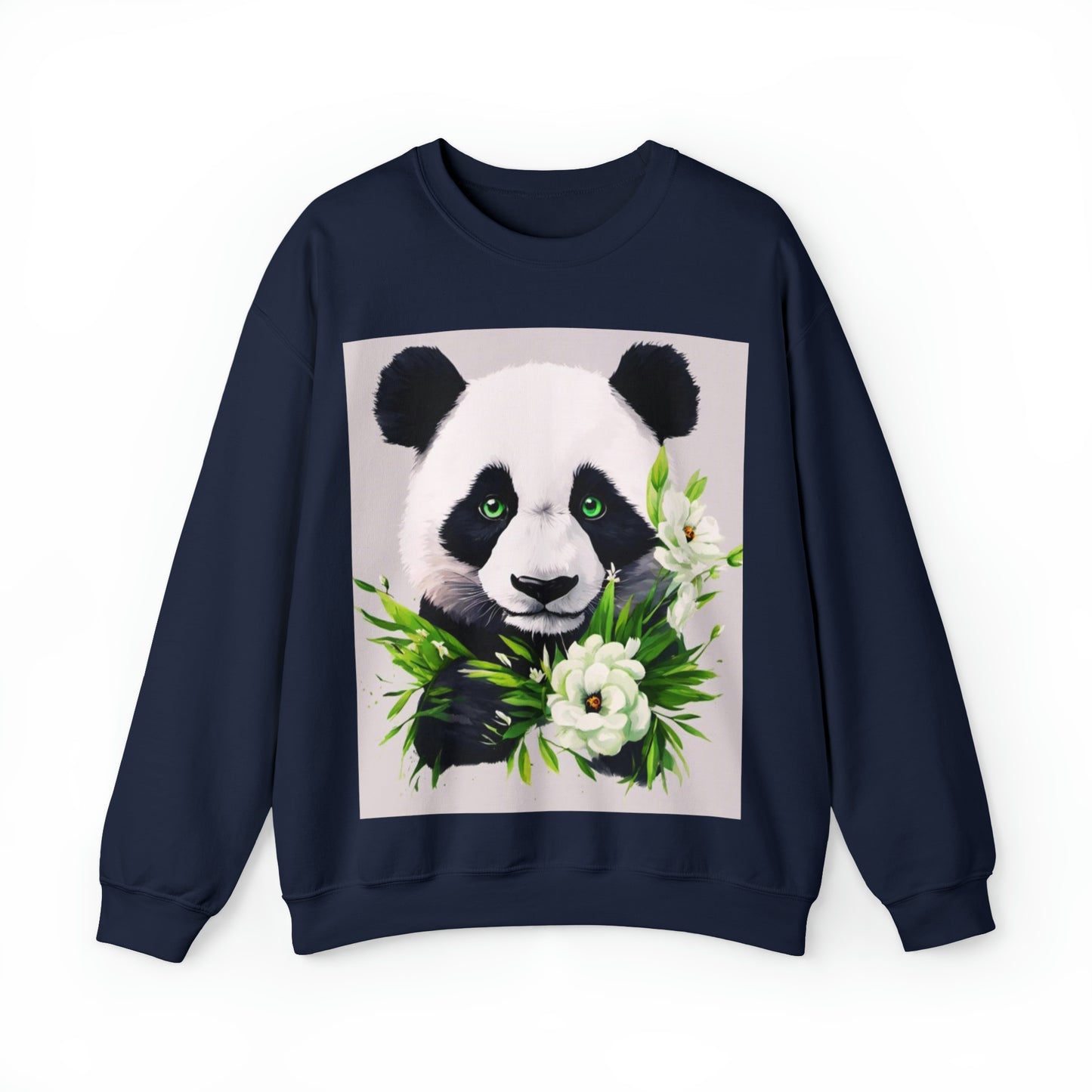 Flower Power Panda  Unisex Heavy Blend™ Crewneck Sweatshirt