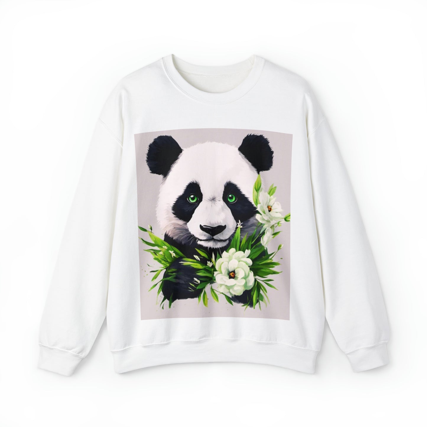 Flower Power Panda  Unisex Heavy Blend™ Crewneck Sweatshirt