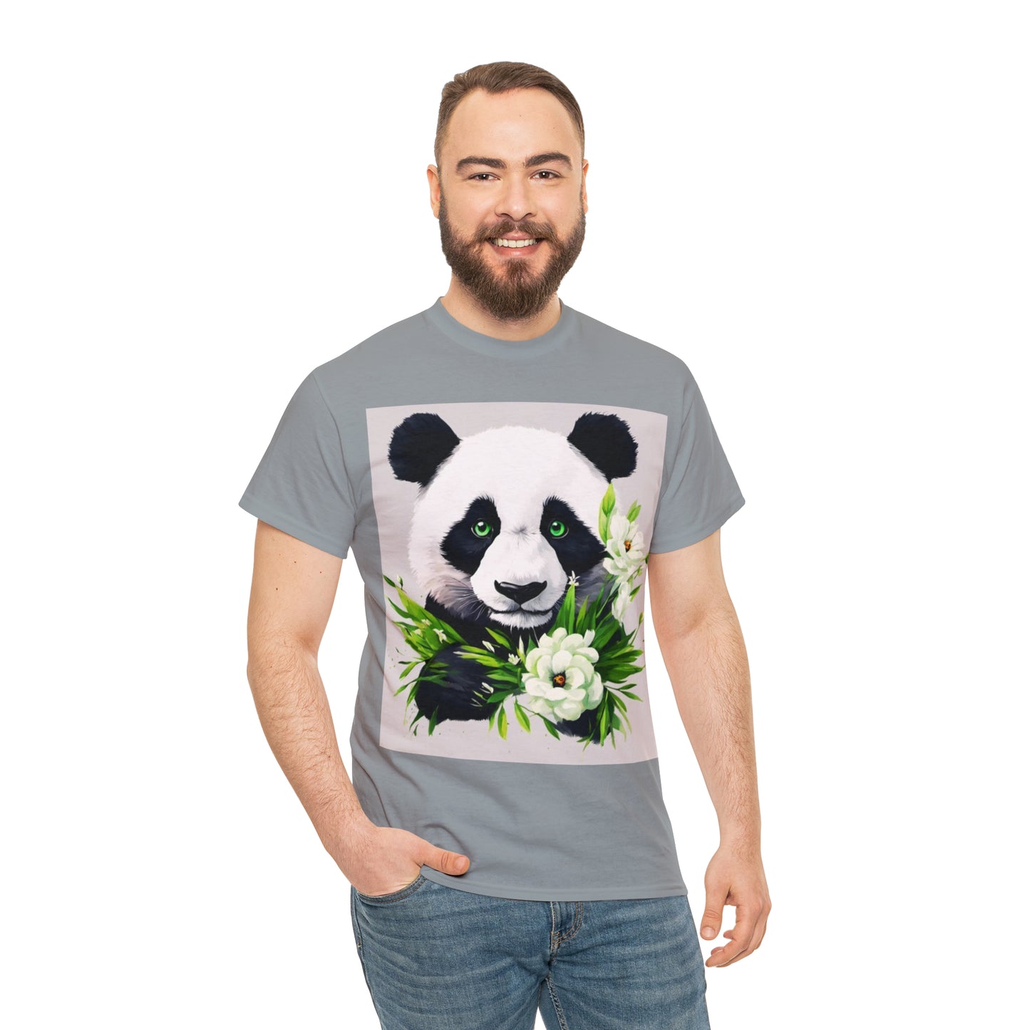 Panda Flower Power Heavy Cotton Tee