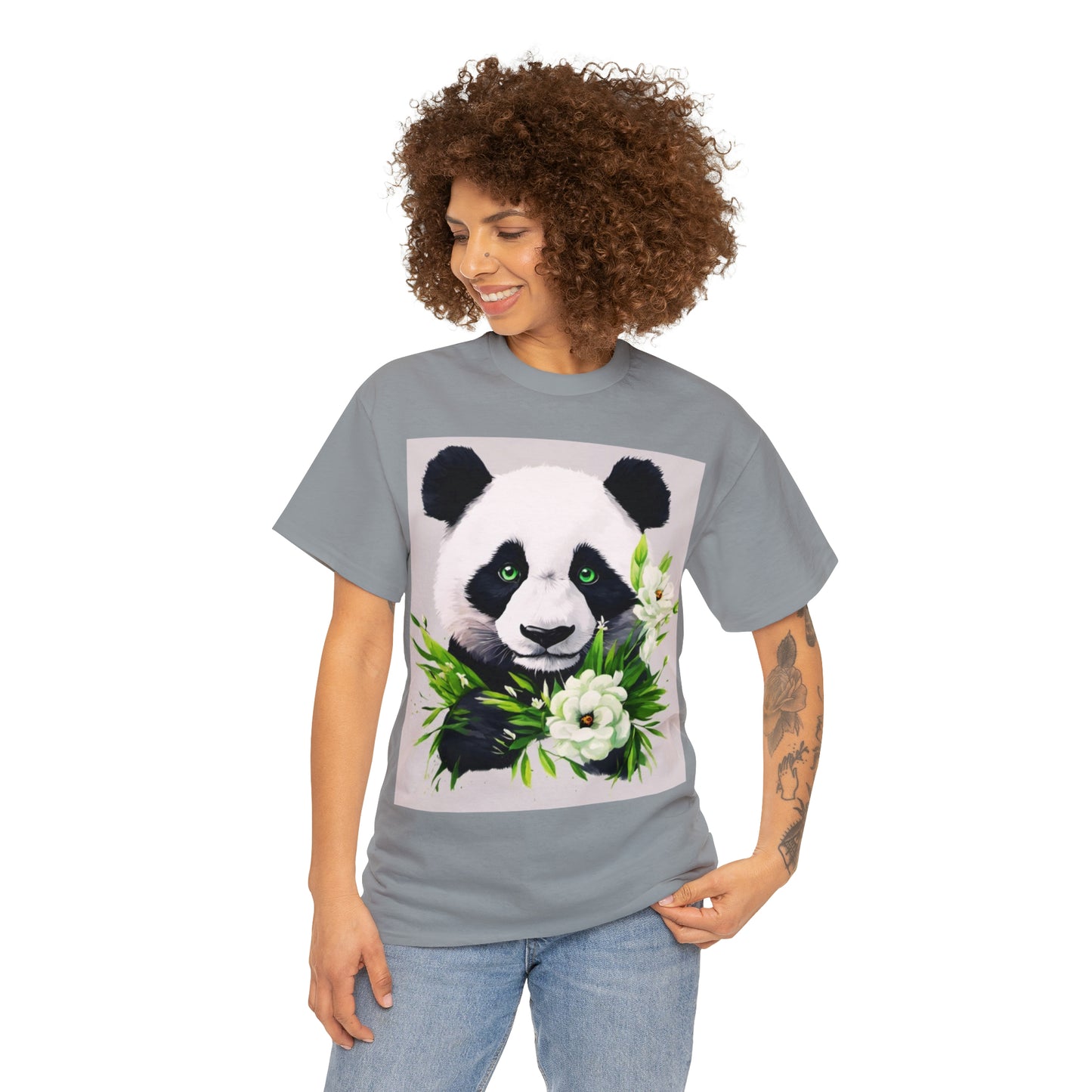 Panda Flower Power Heavy Cotton Tee