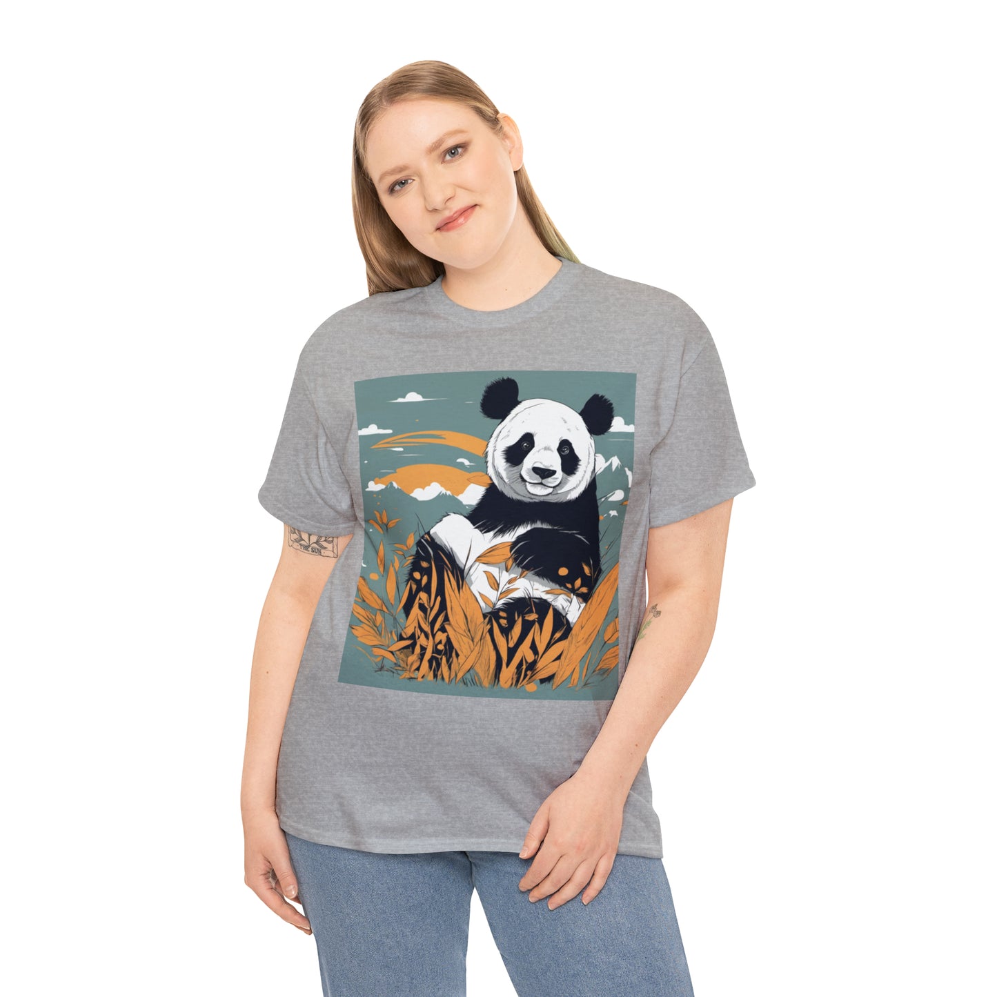 Autumn Panda Unisex Heavy Cotton Tee