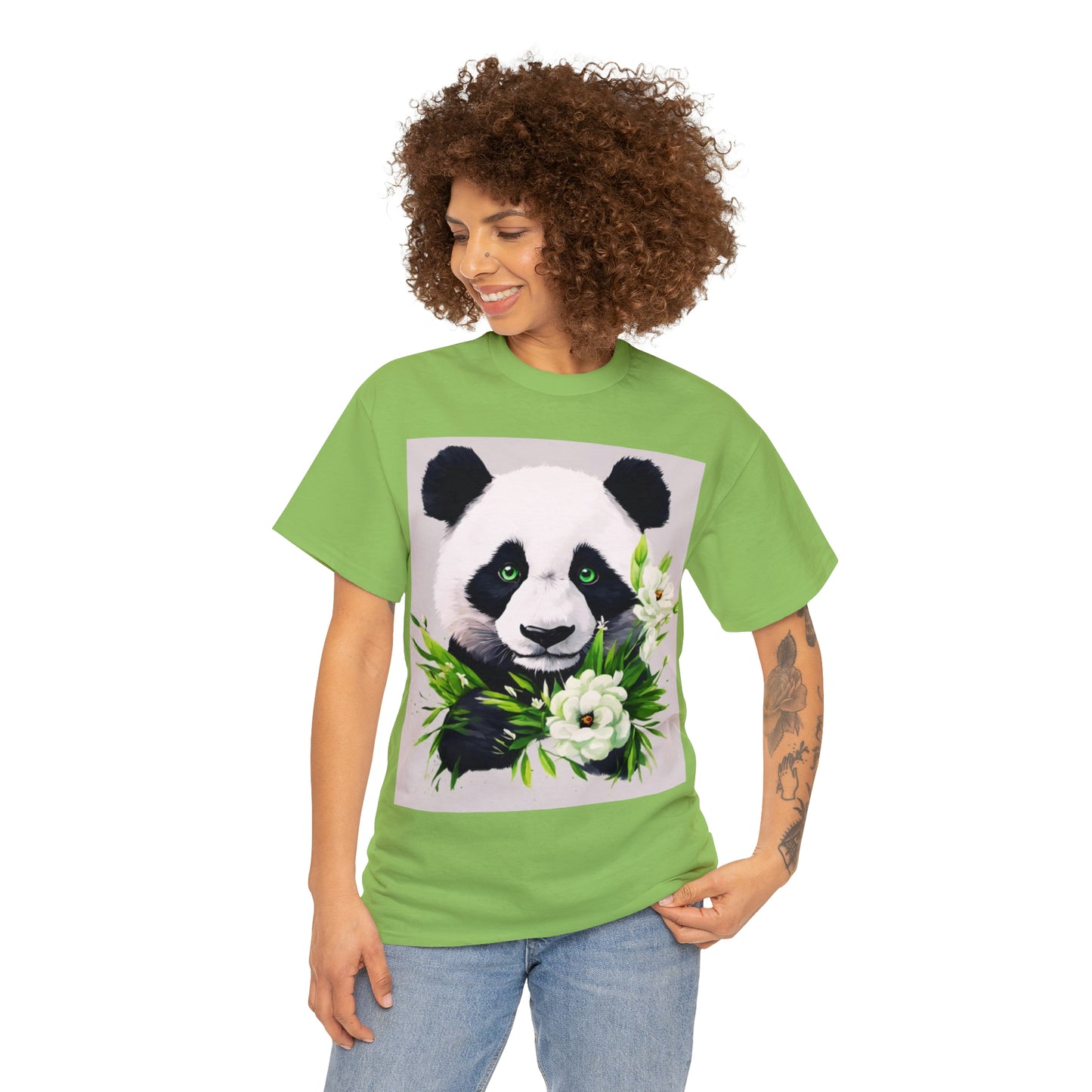 Panda Flower Power Heavy Cotton Tee