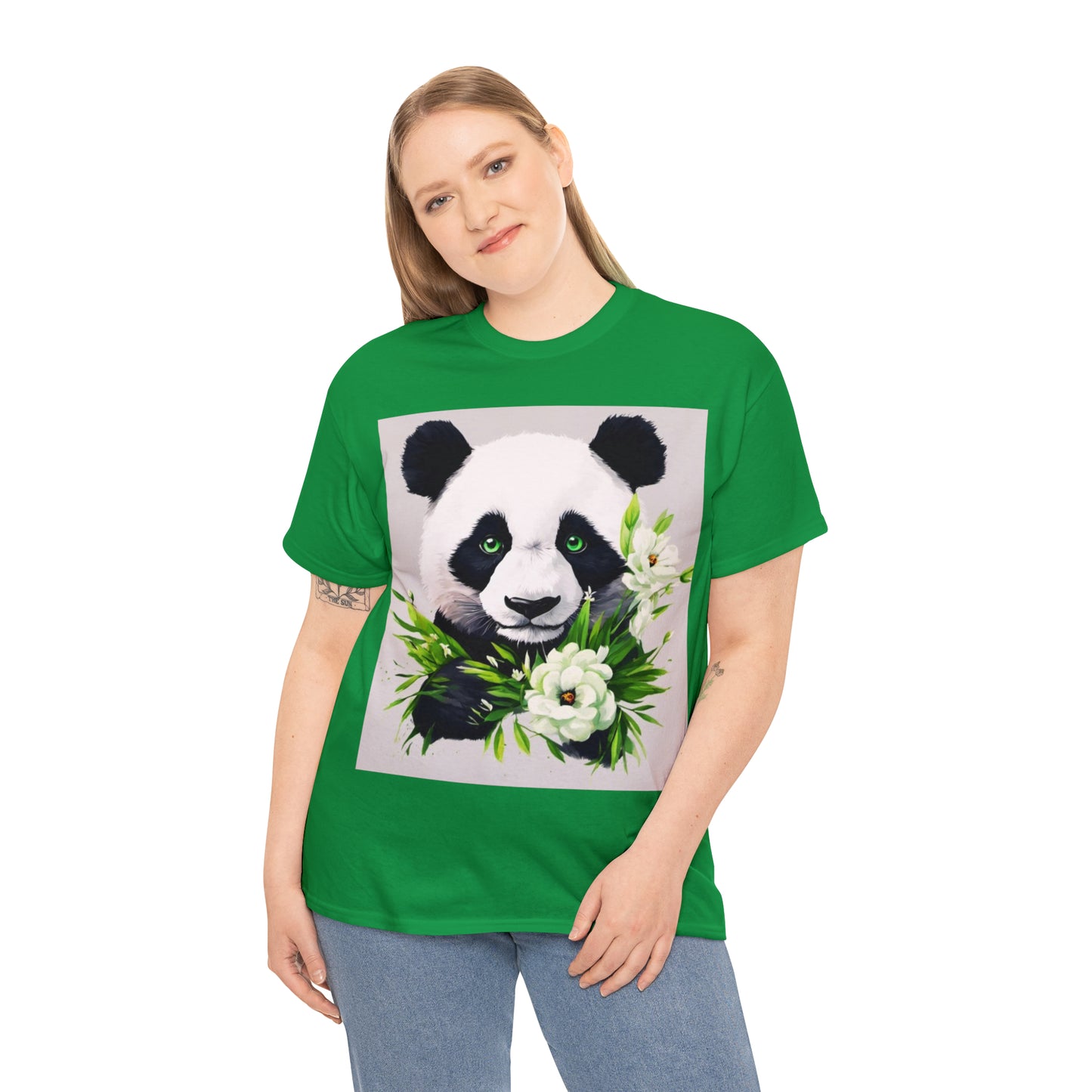 Panda Flower Power Heavy Cotton Tee