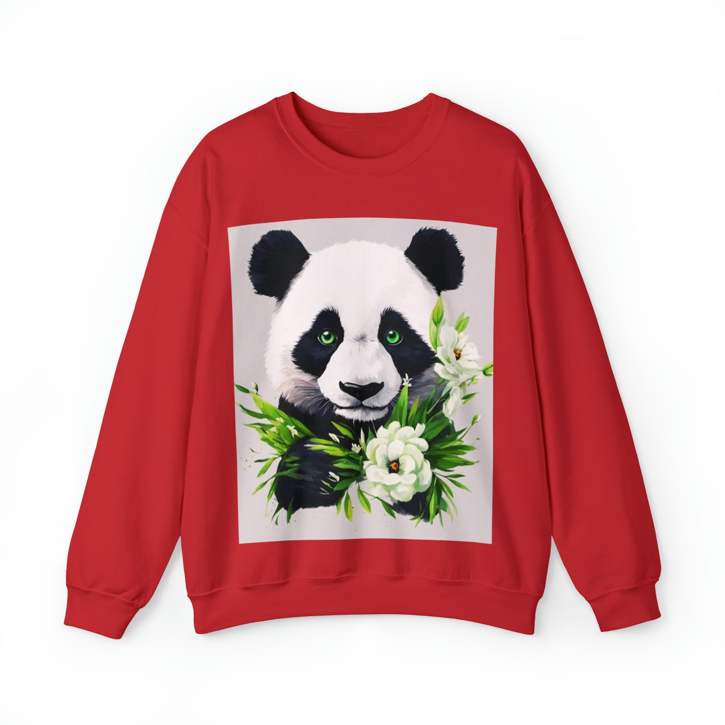 Flower Power Panda  Unisex Heavy Blend™ Crewneck Sweatshirt