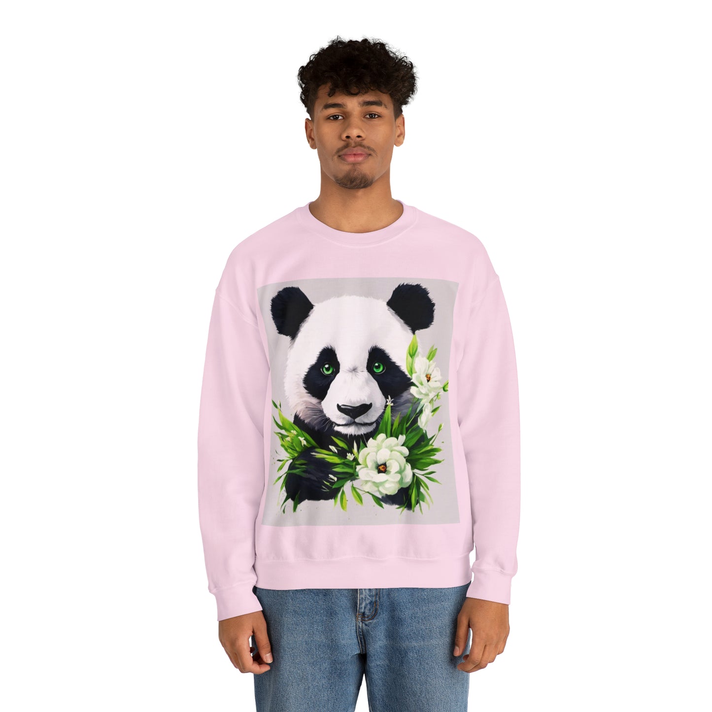 Flower Power Panda  Unisex Heavy Blend™ Crewneck Sweatshirt