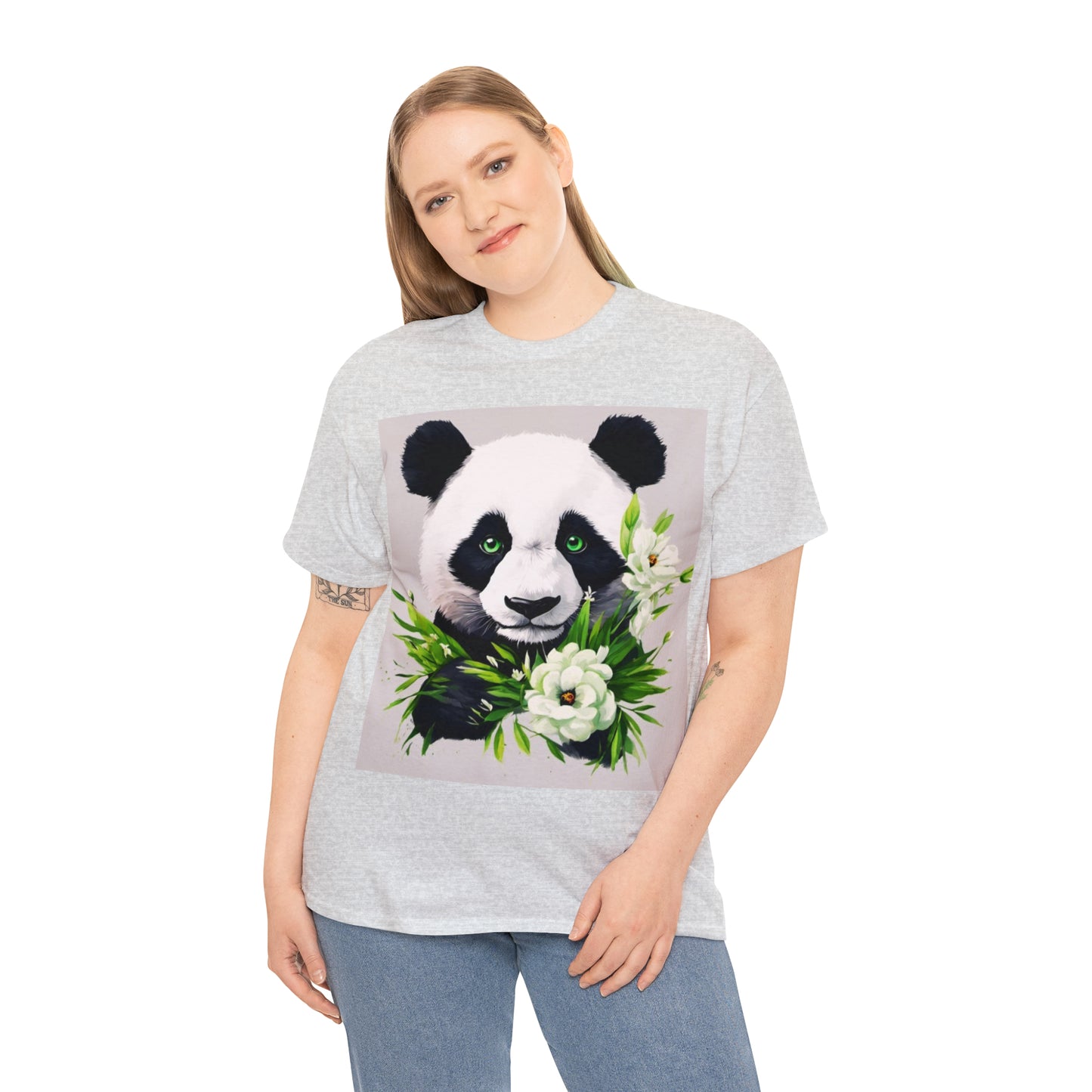 Panda Flower Power Heavy Cotton Tee