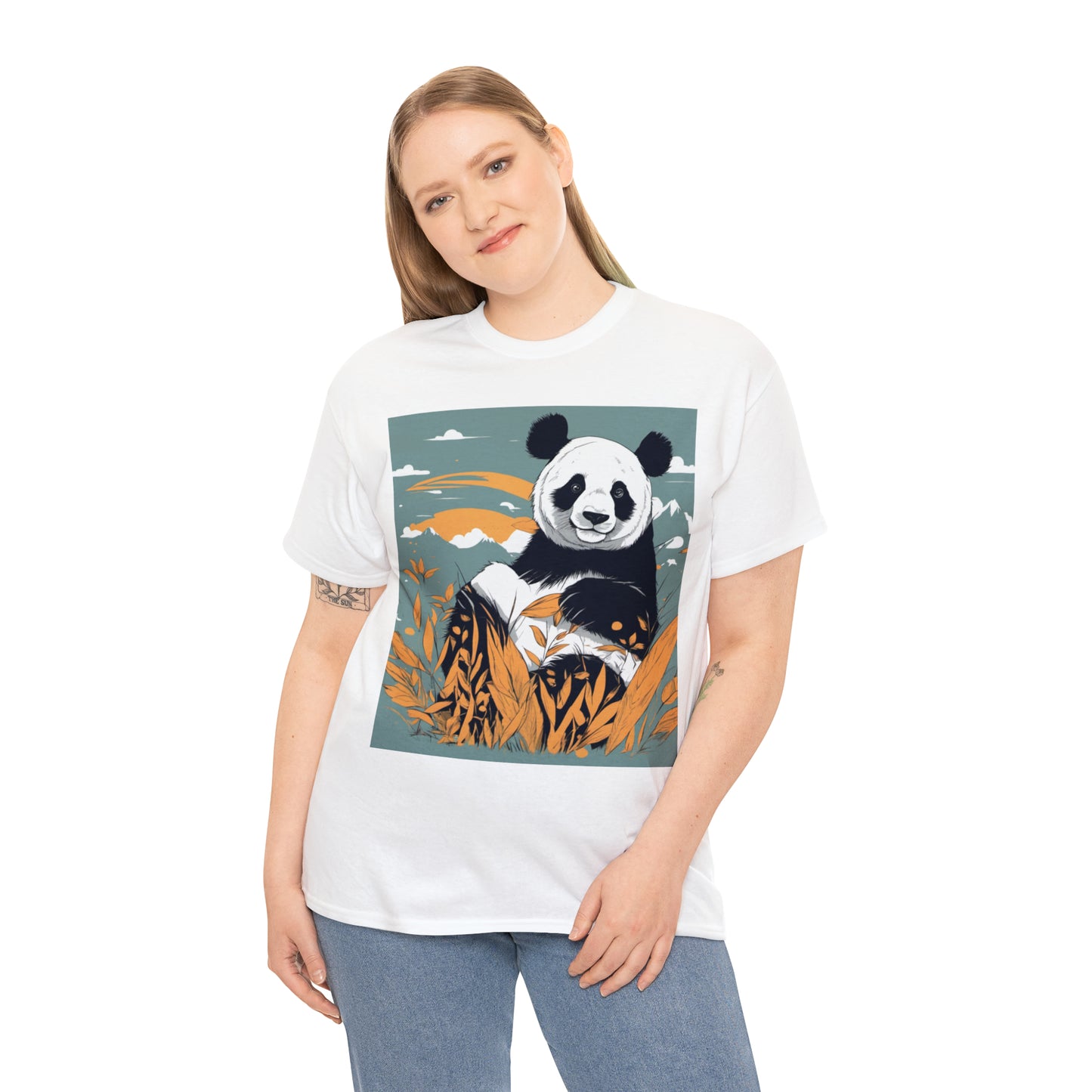 Autumn Panda Unisex Heavy Cotton Tee