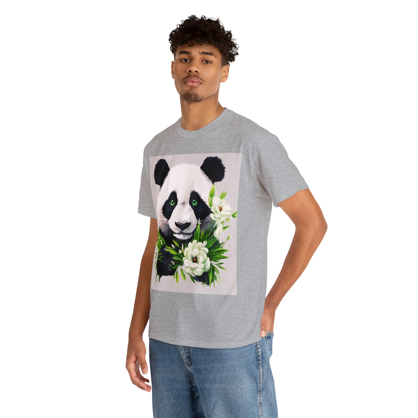 Panda Flower Power Heavy Cotton Tee