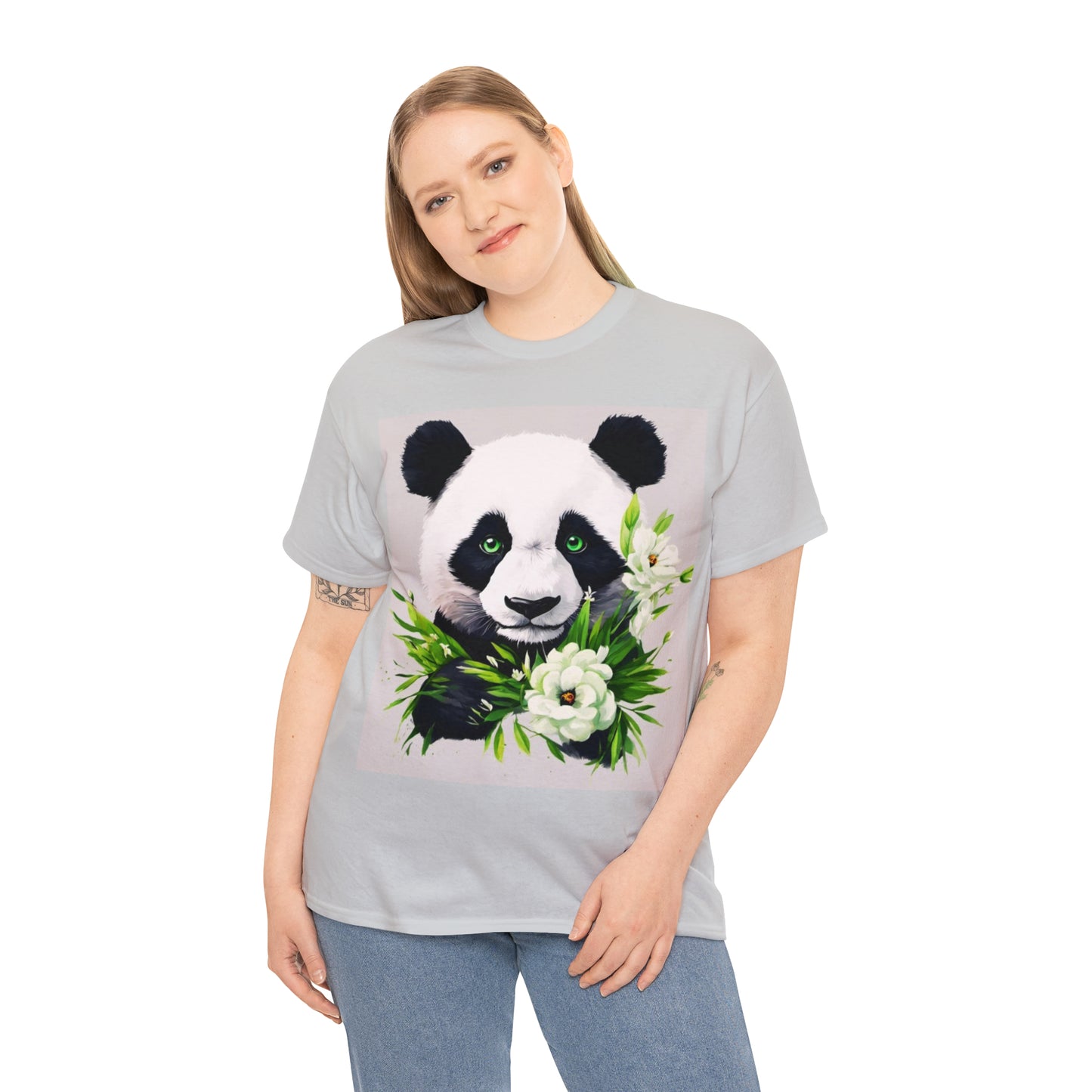 Panda Flower Power Heavy Cotton Tee