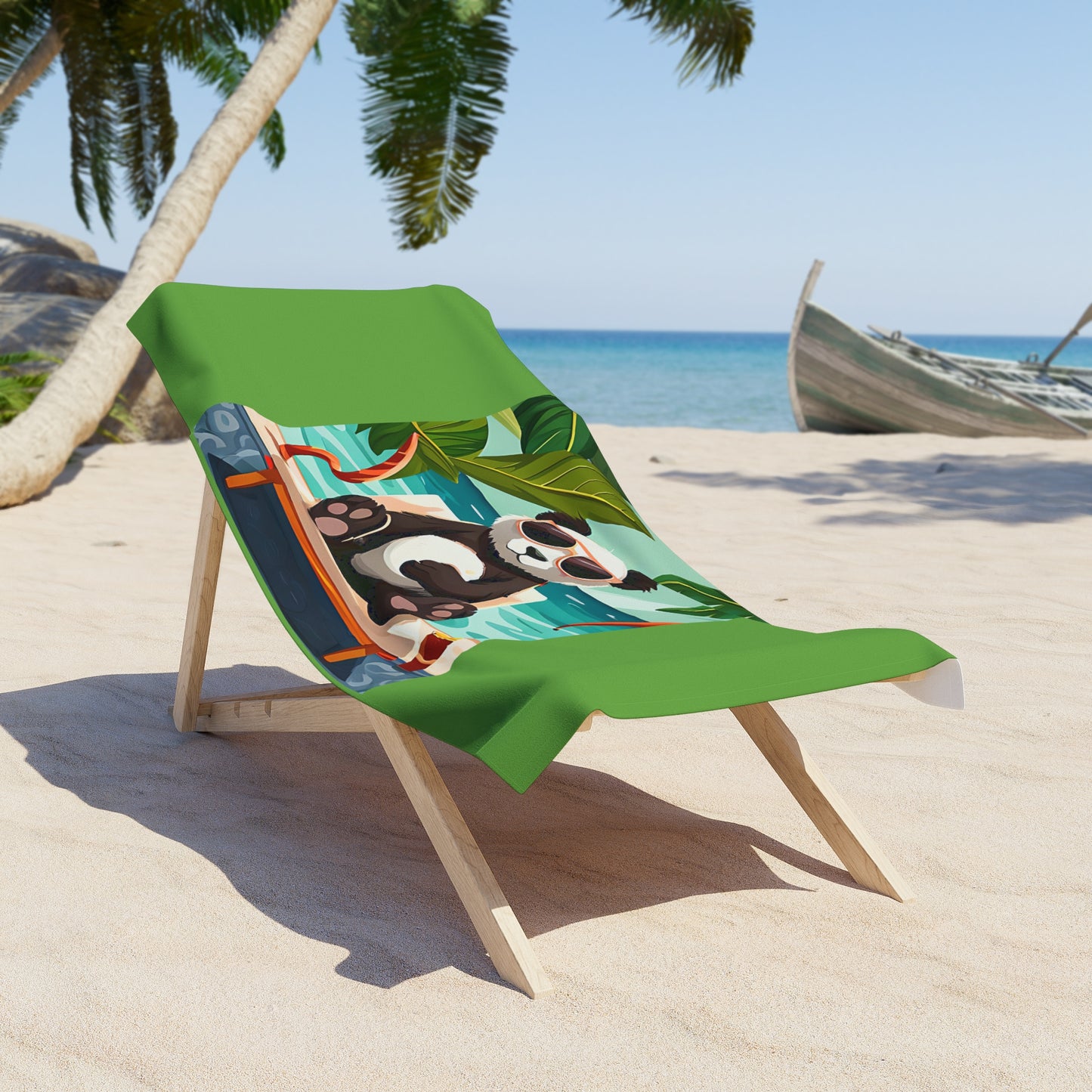 A Long Hot Summer Panda Beach Towel