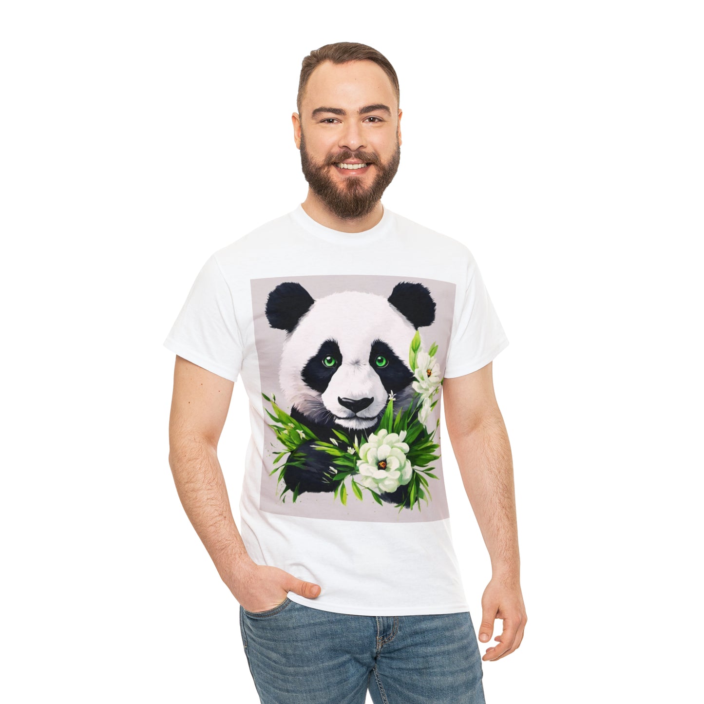 Panda Flower Power Heavy Cotton Tee